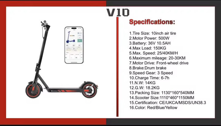 V10 Elektrisk Scooter – Snabb, Smart & Prisvärd i Sverige