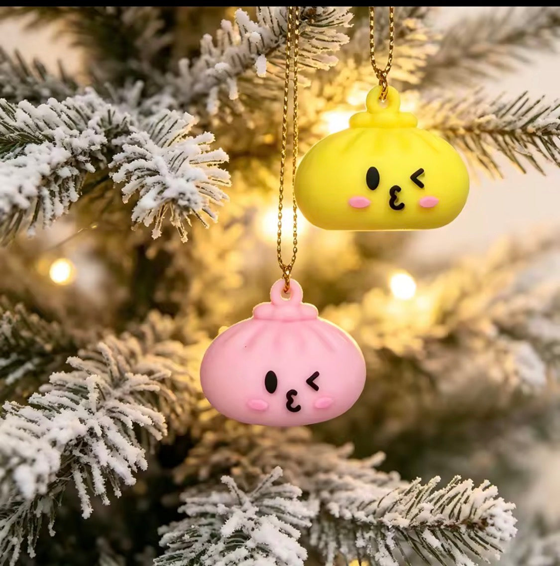 24-dagars Adventskalender – Söta Hängande Juldekorationer & Figurer (Dumpling/Kawaii Tema)