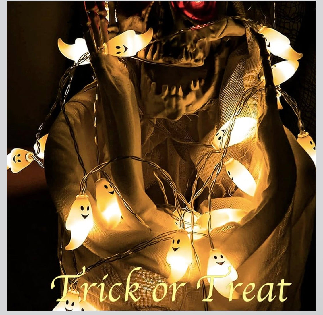 Halloween LED-Ljusslinga med Spöken (3 meter – 20 LED Spöken)