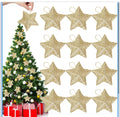 Hängande Julstjärnor – 12-Pack Glittrande Julgranshängen (Modern Design)