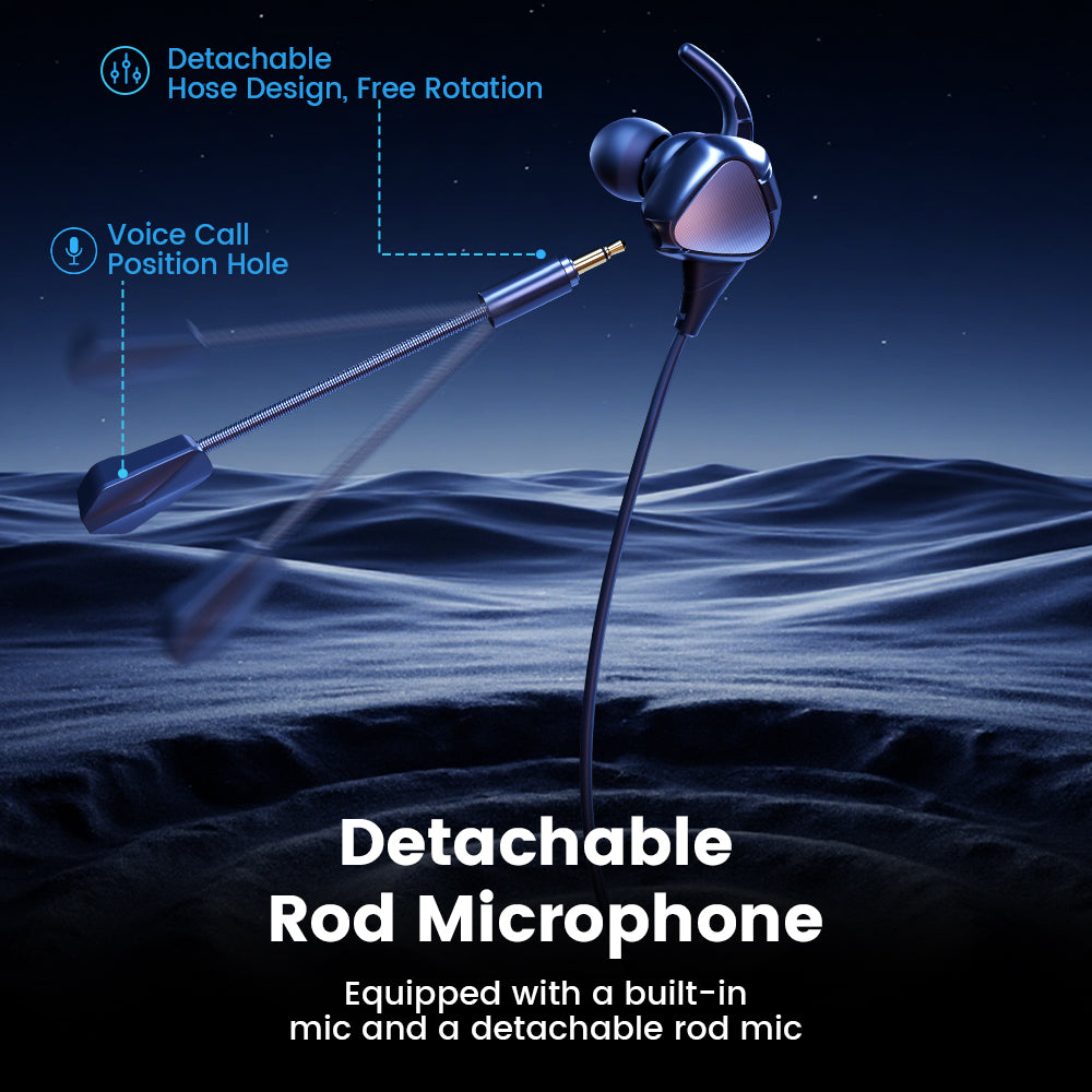 Toocki Wired Gaming Earphones with Mic - HiFi Sound 3.5mm