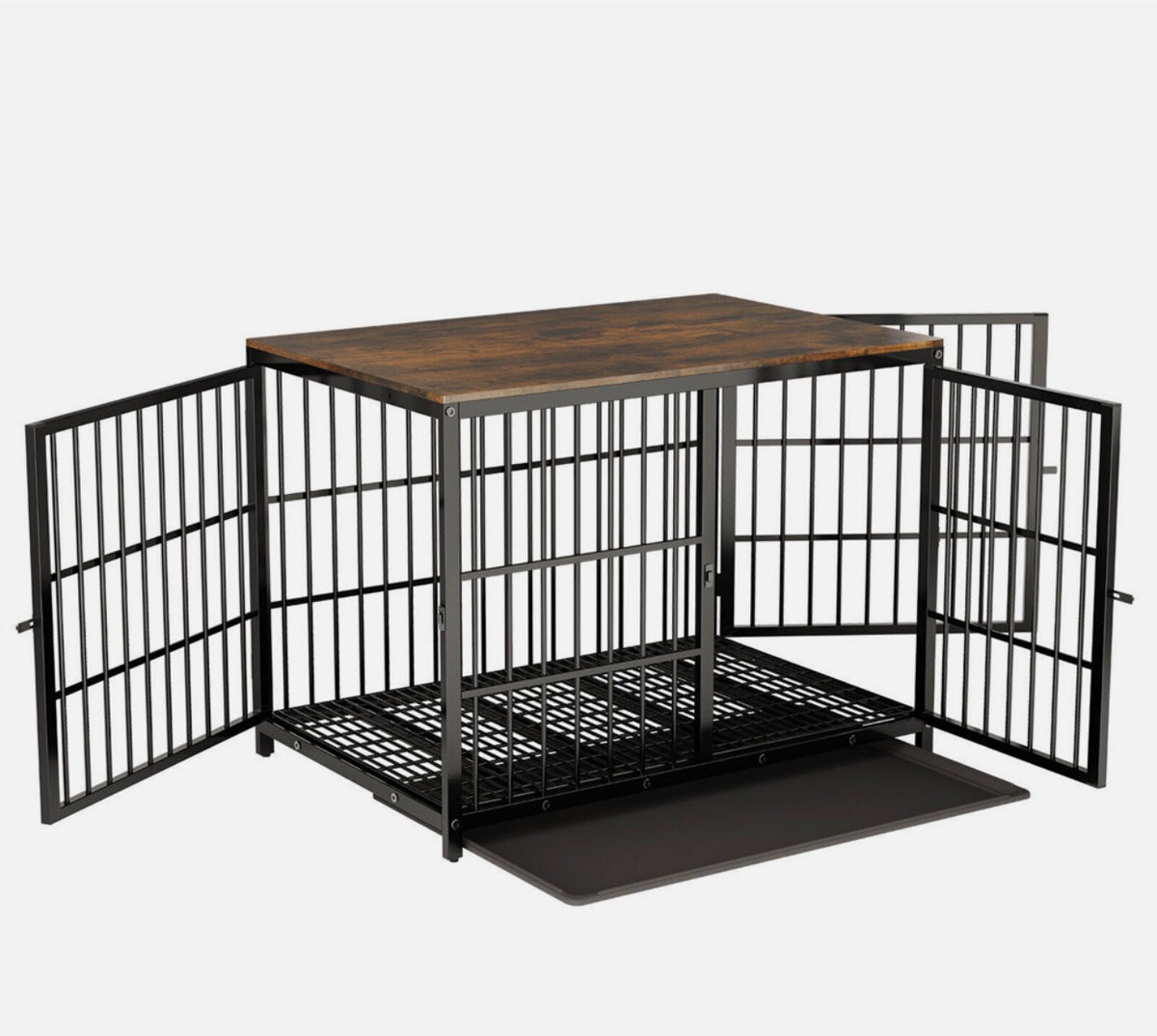 Modern möbelhundbur med 3 dörrar – svart P-XL171-BK