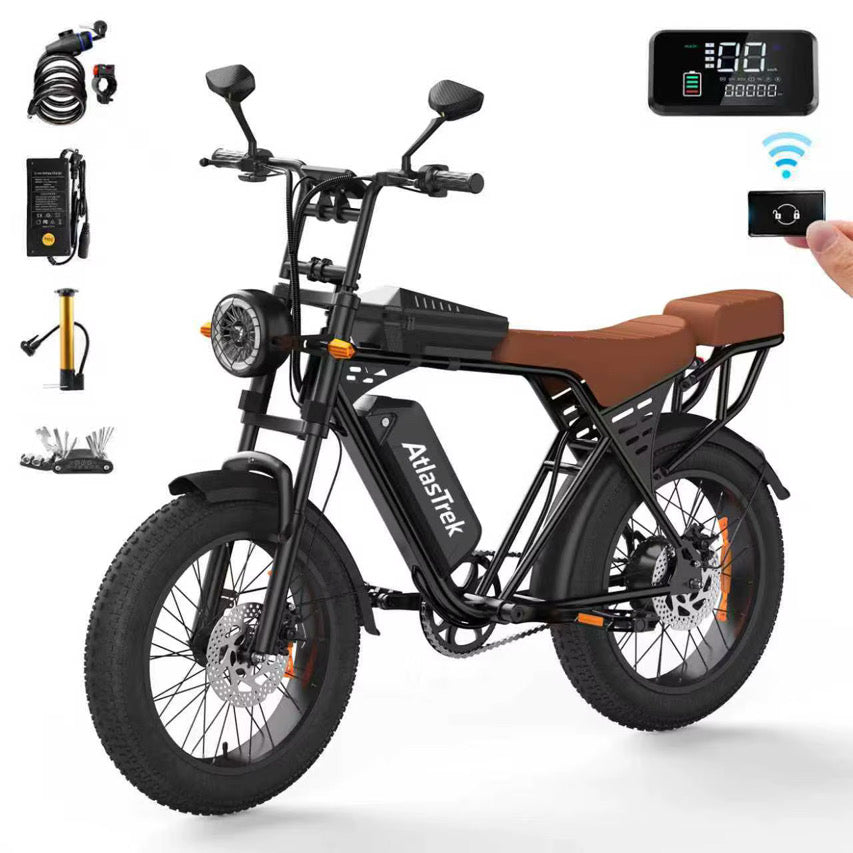AtlasTrek X5 Elcykel – 250W Motor, 48V 15Ah Batteri, 20” Fat Tire