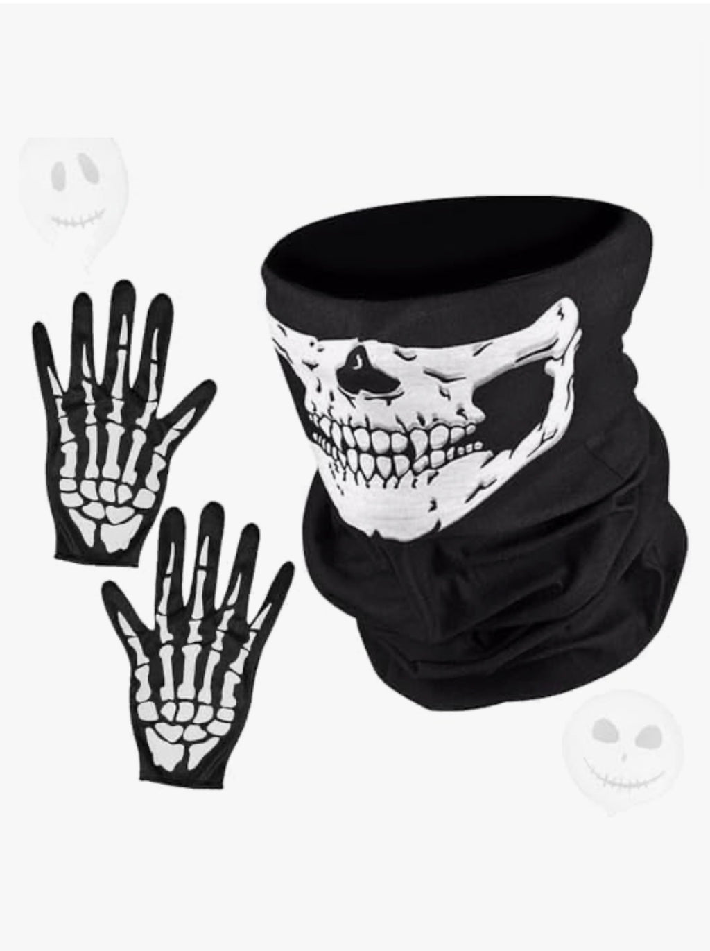 Halloween Skelett-Set – Dödskalle Ansiktsmask & Handskar