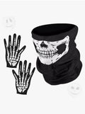 Halloween Skelett-Set – Dödskalle Ansiktsmask & Handskar