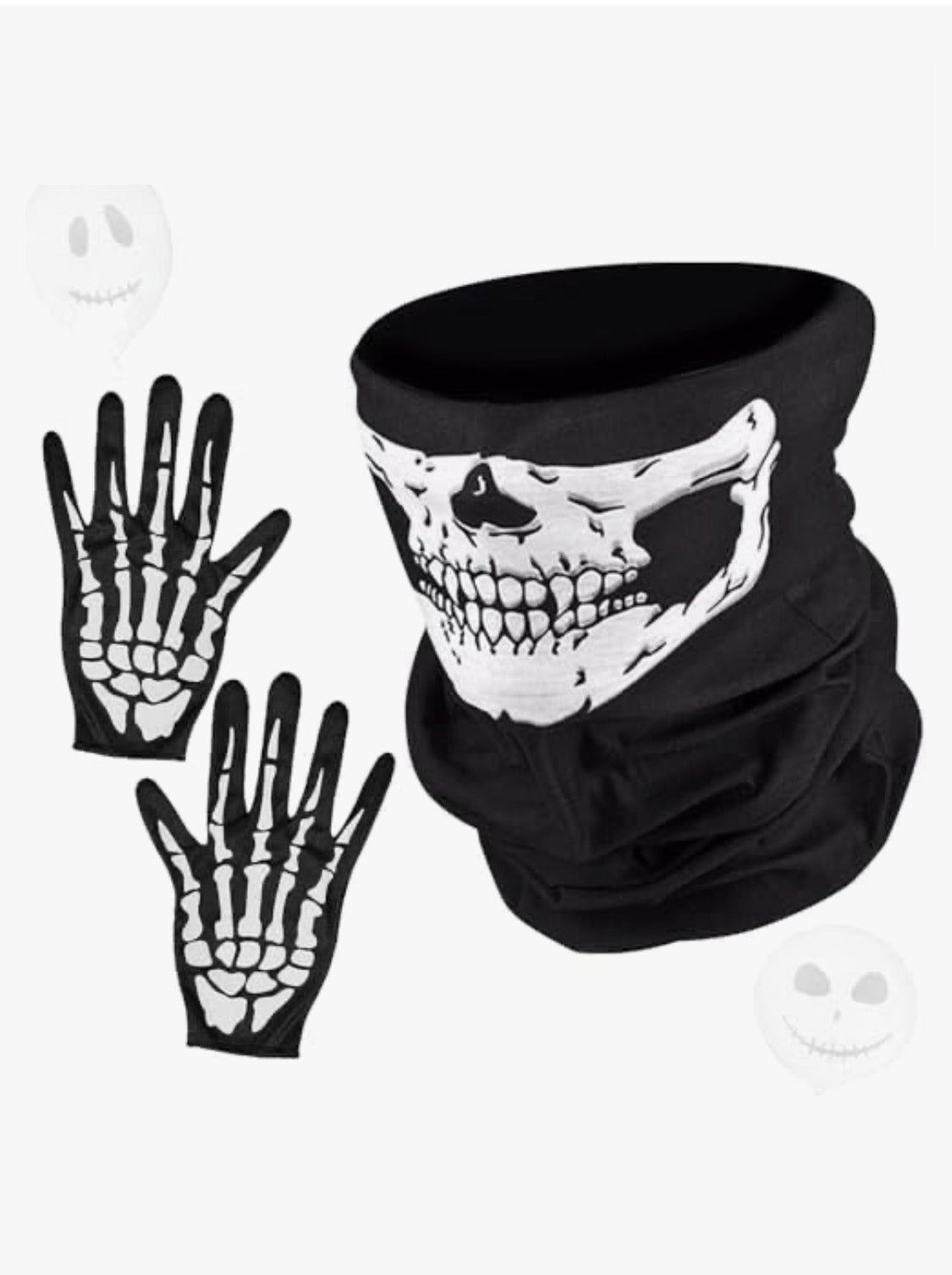 Halloween Skelett-Set – Dödskalle Ansiktsmask & Handskar