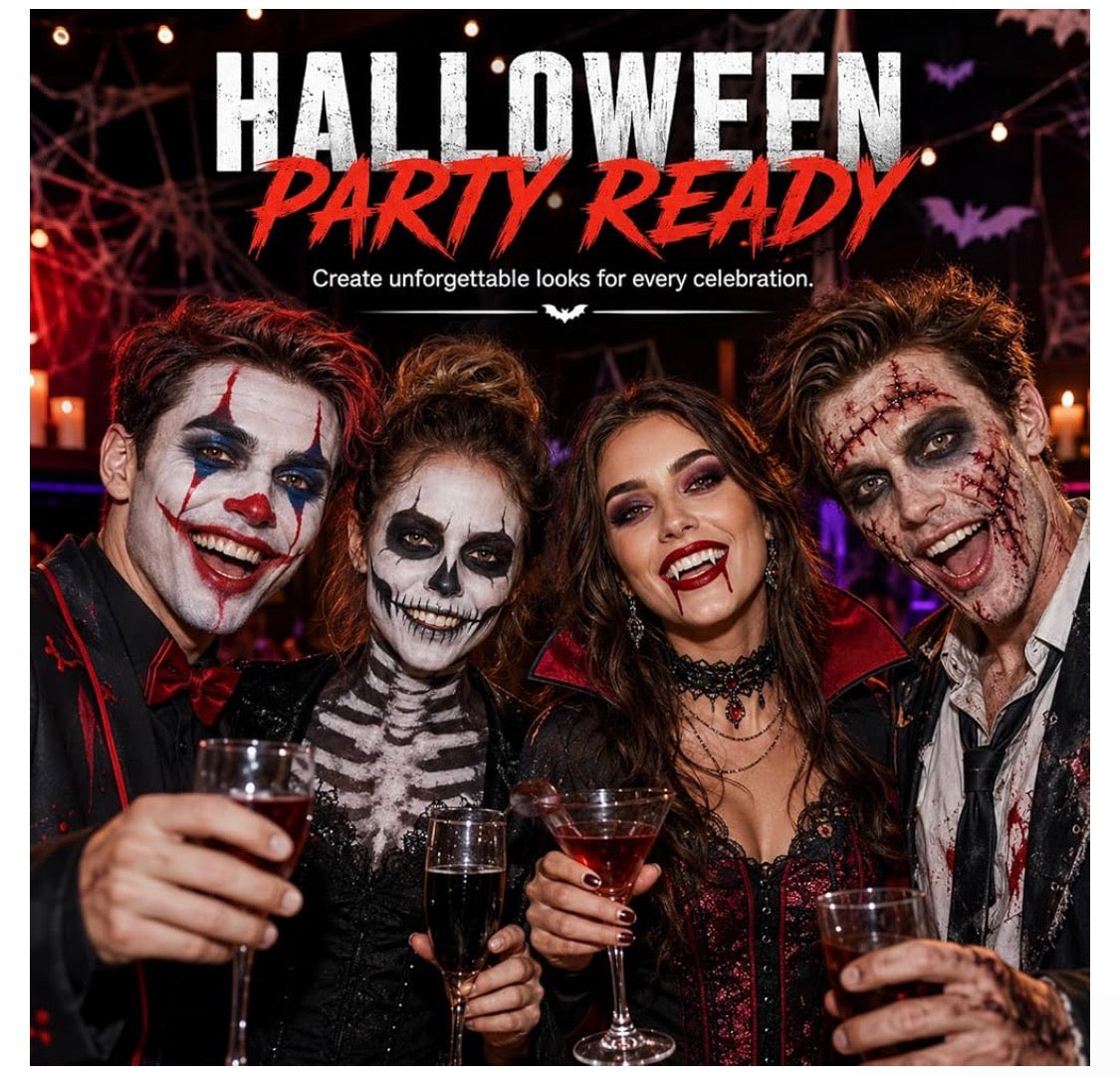 Halloween Smink- & SFX-Set med Fake Blod, Ärrvax & Ansiktsfärg