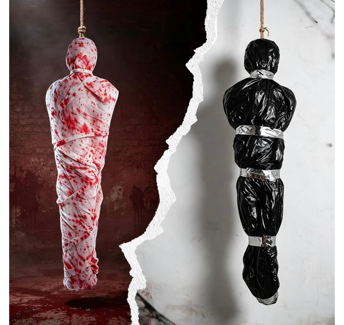 Halloween Hängande Lik & Brottsplats Dekorations-Set (Inflatable Dead Victim Prop)