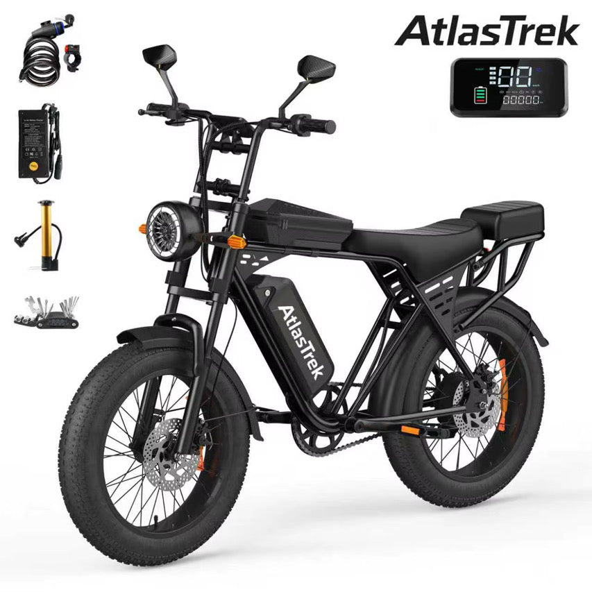 AtlasTrek X5 Elcykel – 250W Motor, 48V 15Ah Batteri, 20” Fat Tire