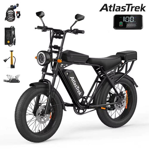 AtlasTrek X5 Elcykel – 250W Motor, 48V 15Ah Batteri, 20” Fat Tire