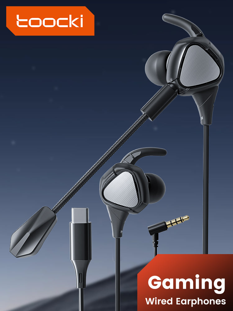 Toocki Wired Gaming Earphones with Mic - HiFi Sound 3.5mm