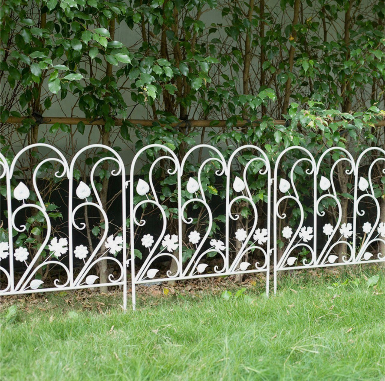 Dekorativt Trädgårdsstängsel / Rabattkant i Järn (5-pack) – Modell XJJ516-WT-G2
