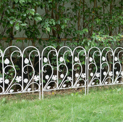 Dekorativt Trädgårdsstängsel / Rabattkant i Järn (5-pack) – Modell XJJ516-WT-G2