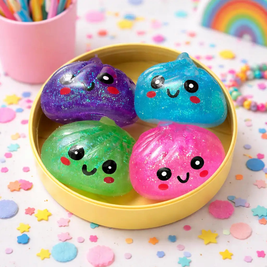 4-Pack Glitter Mystery Dumpling Squishy | Sugar Edition