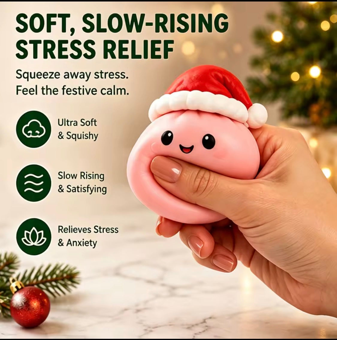 Squishy Julkalender 2026 – 24 Dagars Adventskalender med Kawaii Dumplings & Stressleksaker