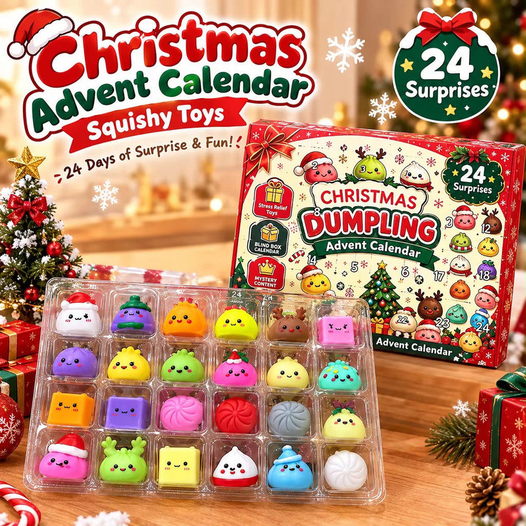 24-dagars Adventskalender – Söta Hängande Juldekorationer & Figurer (Dumpling/Kawaii Tema)