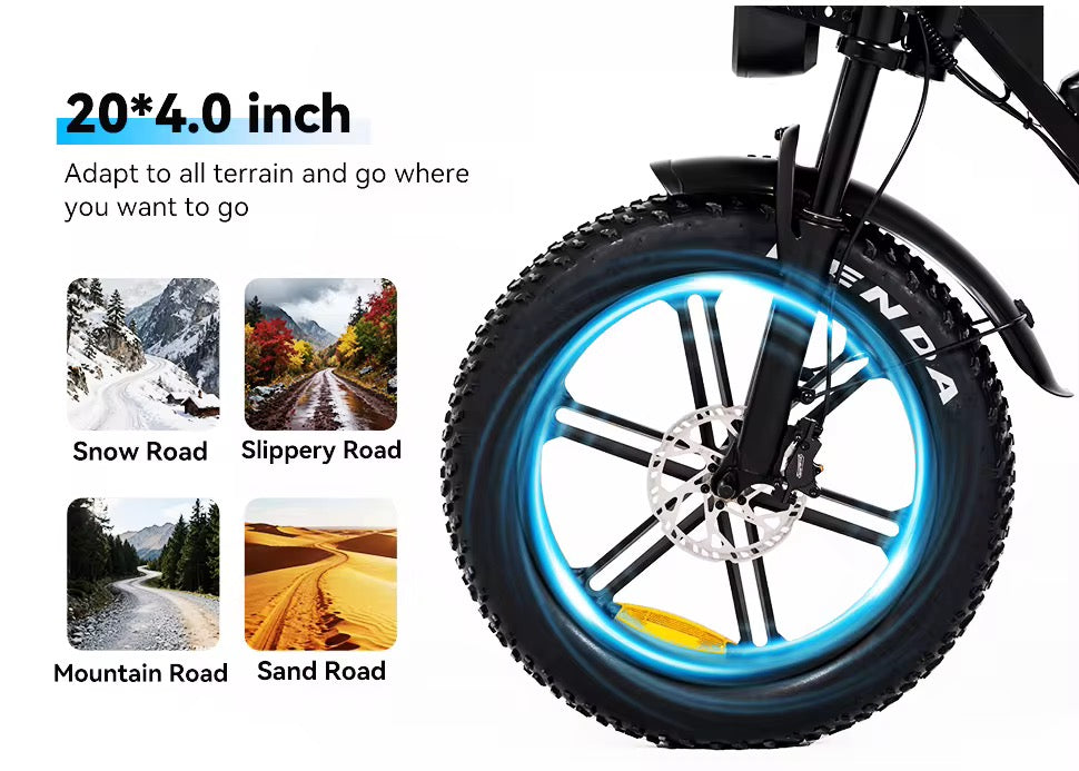 V8 Max Electric Bike – 250W Motor, 48V Battery, 20” Fat Tire