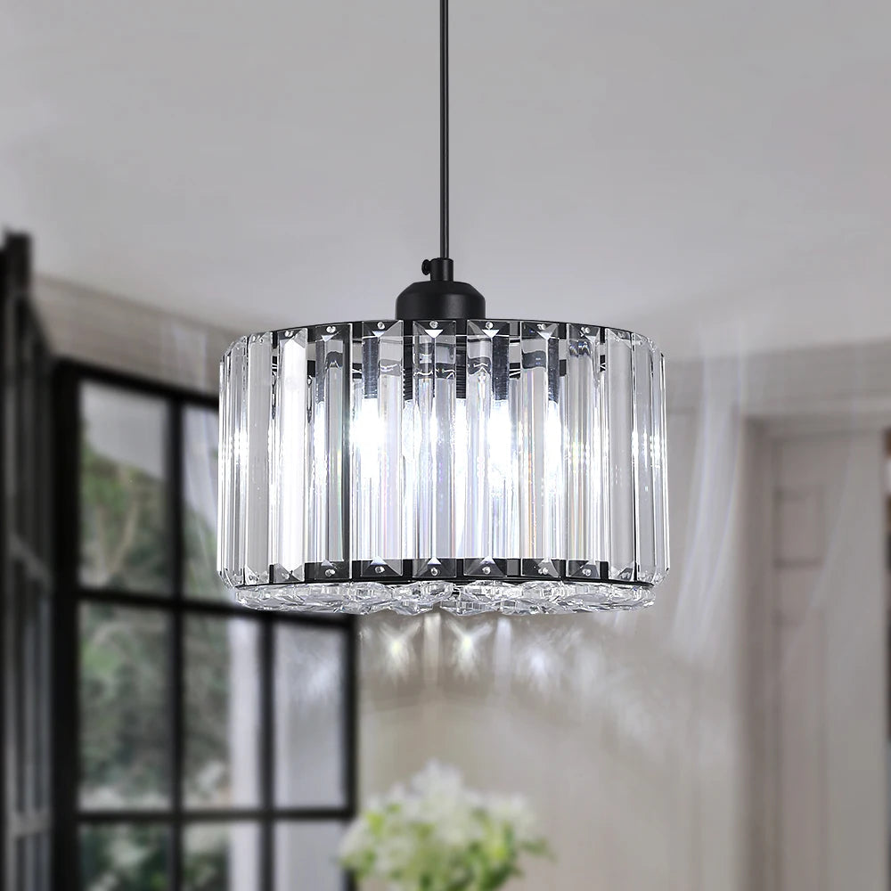 Elegant kristallpendel i modern design – svart FC-P