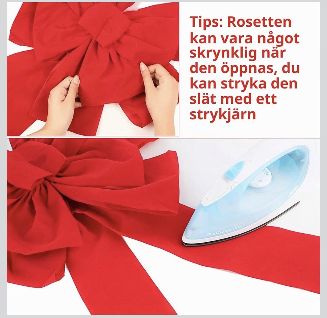 Stora Röda Sammetsrosetter för Dörr & Fönster – 2-Pack (90 x 45 cm)