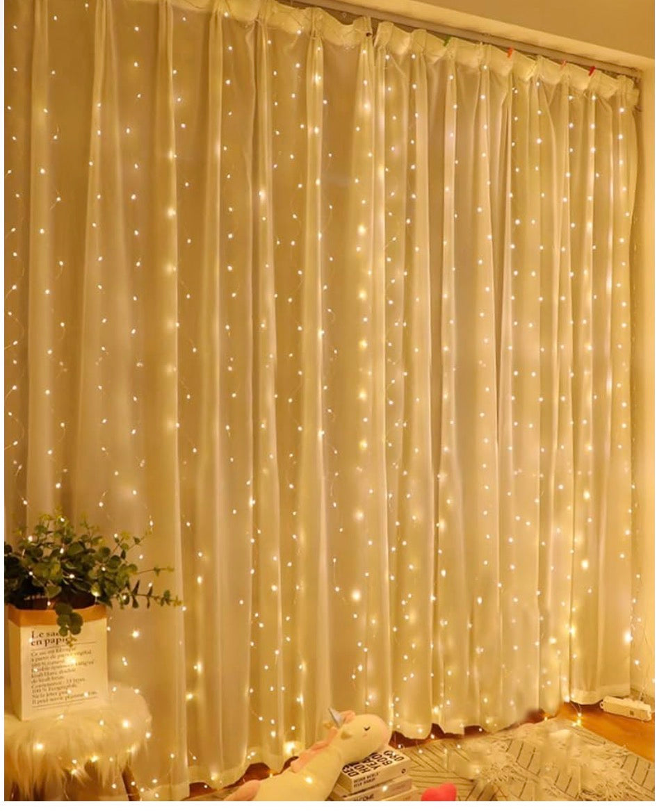 LED-Ljurgardin (2x2m, 200 LED) – Varmvitt Sken med USB-Anslutning
