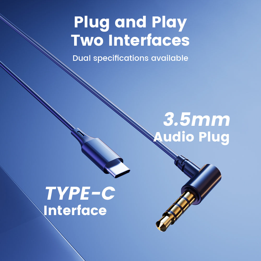 Toocki Wired Gaming Earphones with Mic - HiFi Sound 3.5mm