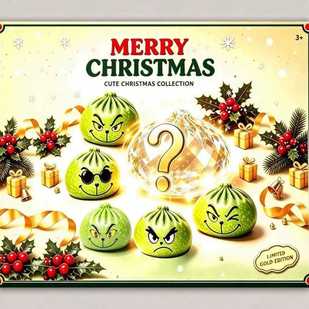 Grinch Dumpling Squishy Stressleksak (Grumpy Monster Squeeze)
