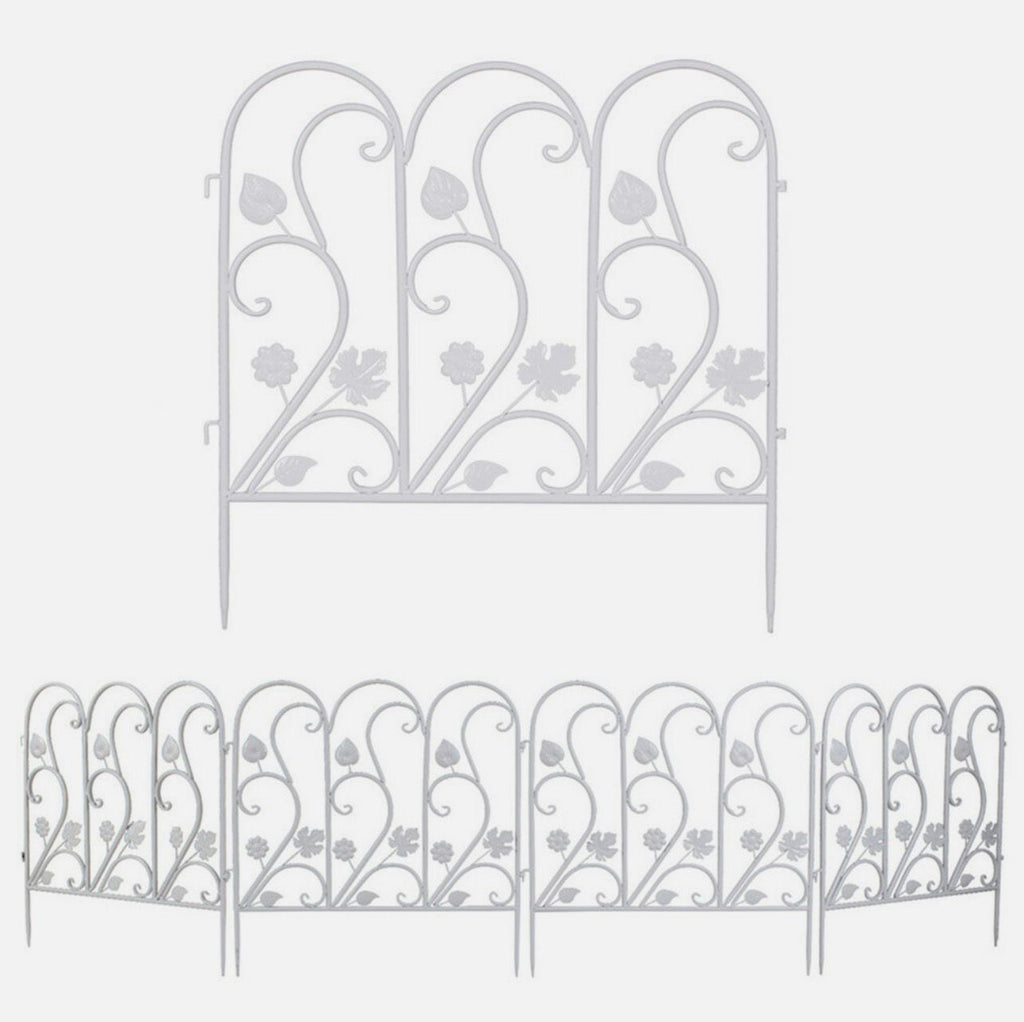 Dekorativt Trädgårdsstängsel / Rabattkant i Järn (5-pack) – Modell XJJ516-WT-G2