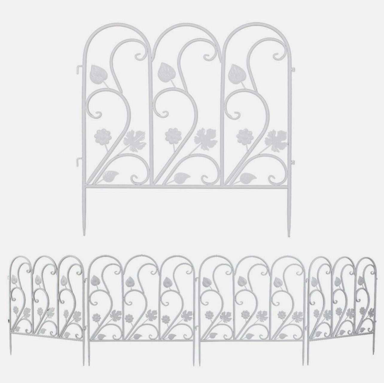 Dekorativt Trädgårdsstängsel / Rabattkant i Järn (5-pack) – Modell XJJ516-WT-G2