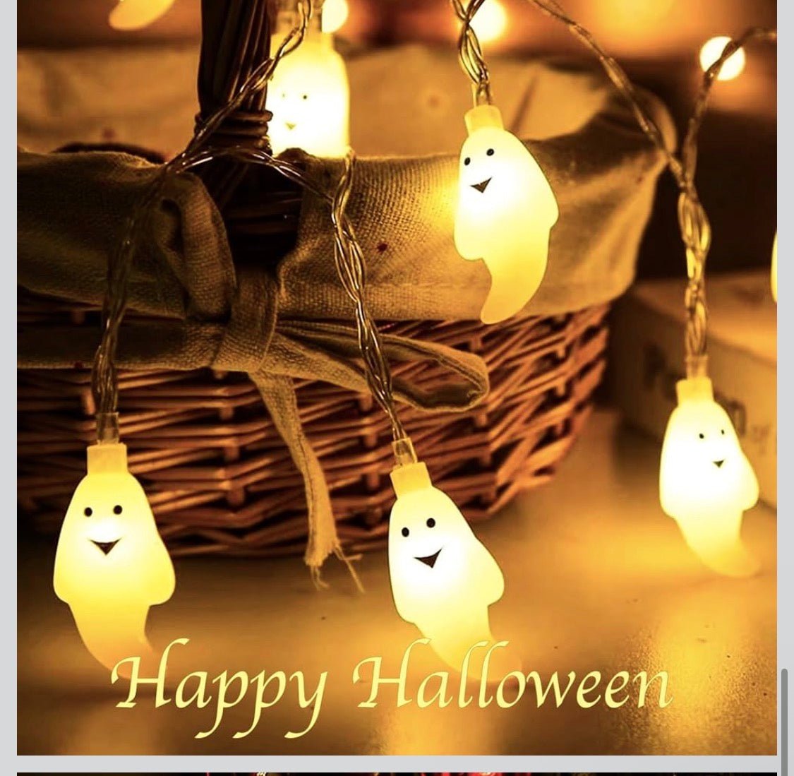 Halloween LED-Ljusslinga med Spöken (3 meter – 20 LED Spöken)