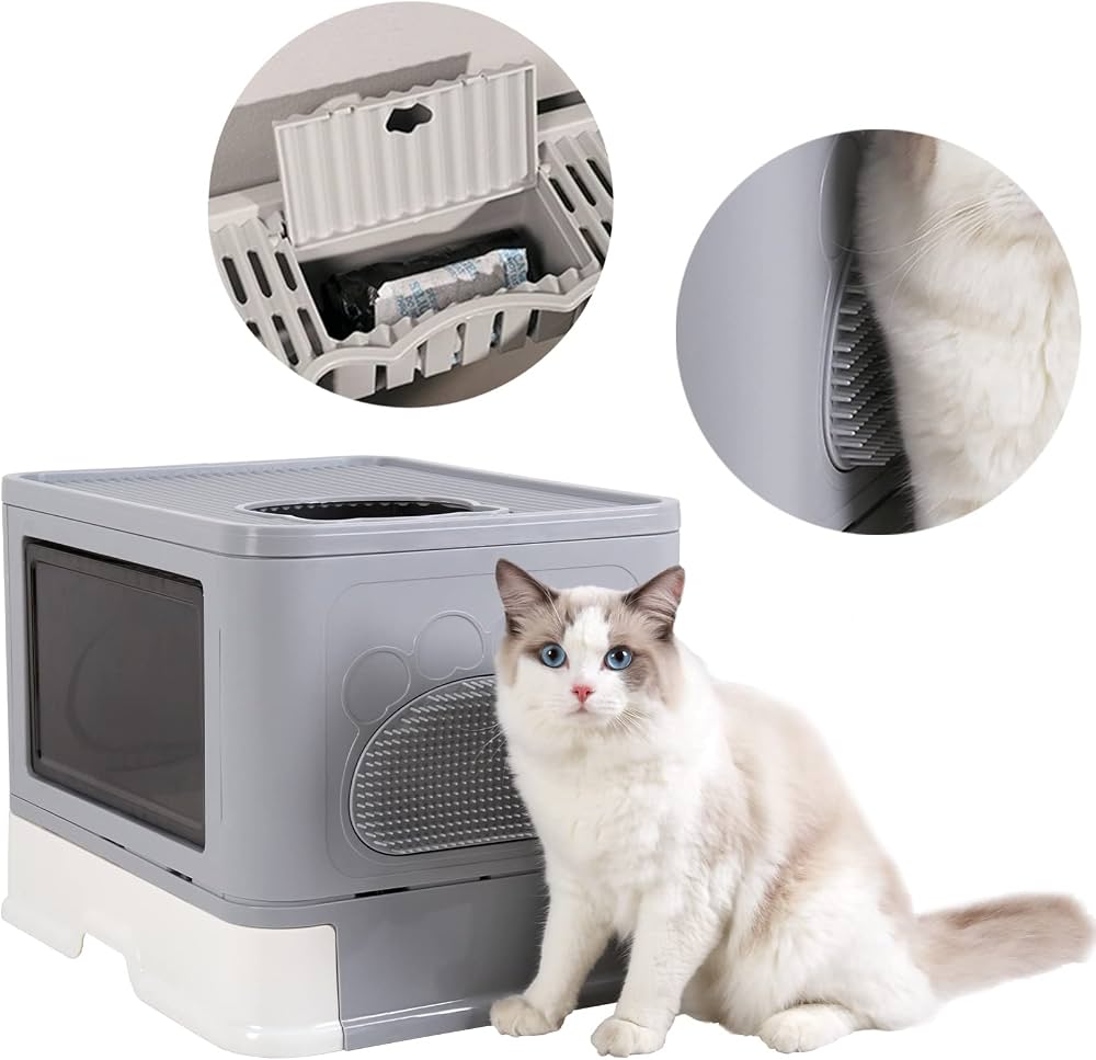 Täckt kattlåda för små katter – P-ZM129