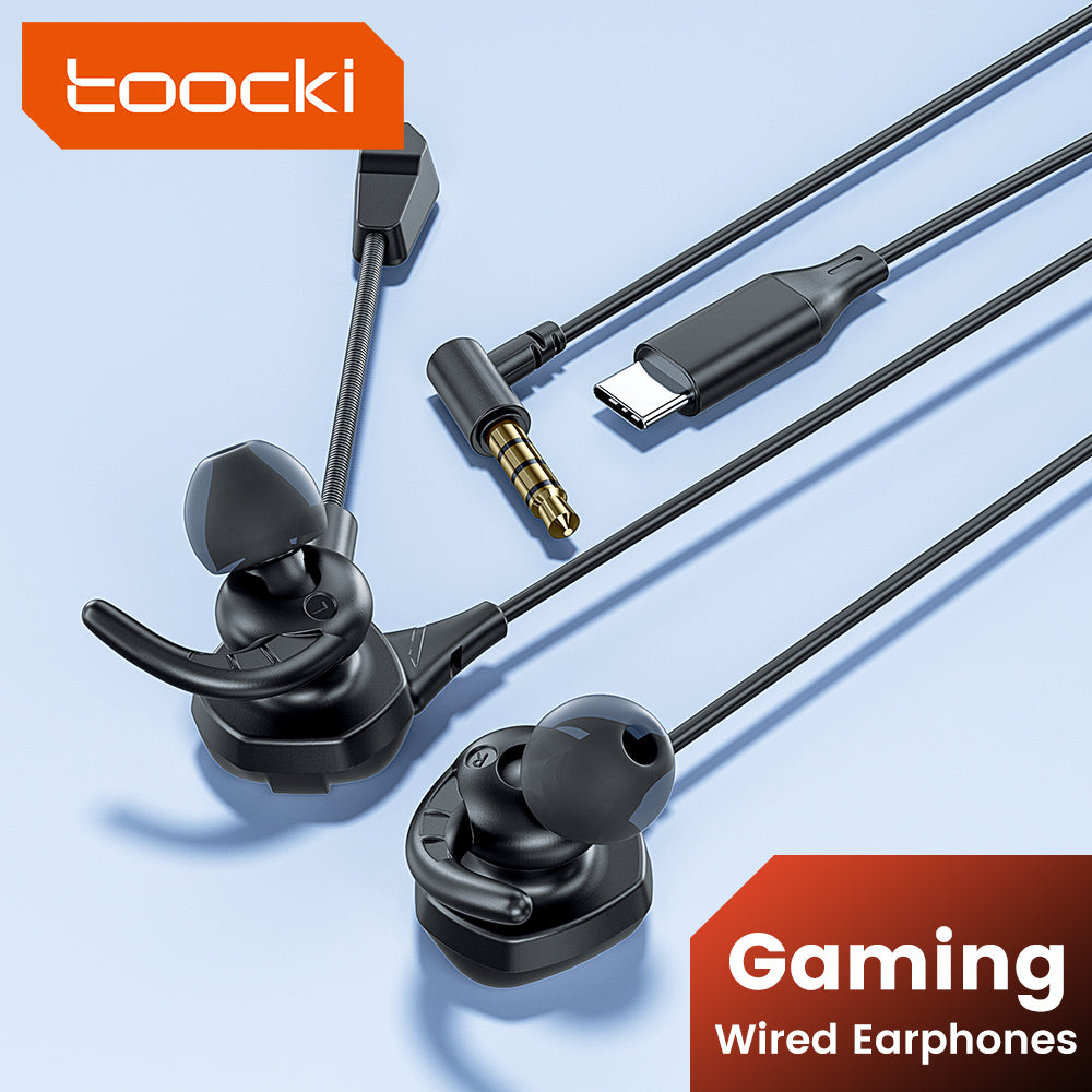 Toocki Wired Gaming Earphones with Mic - HiFi Sound 3.5mm