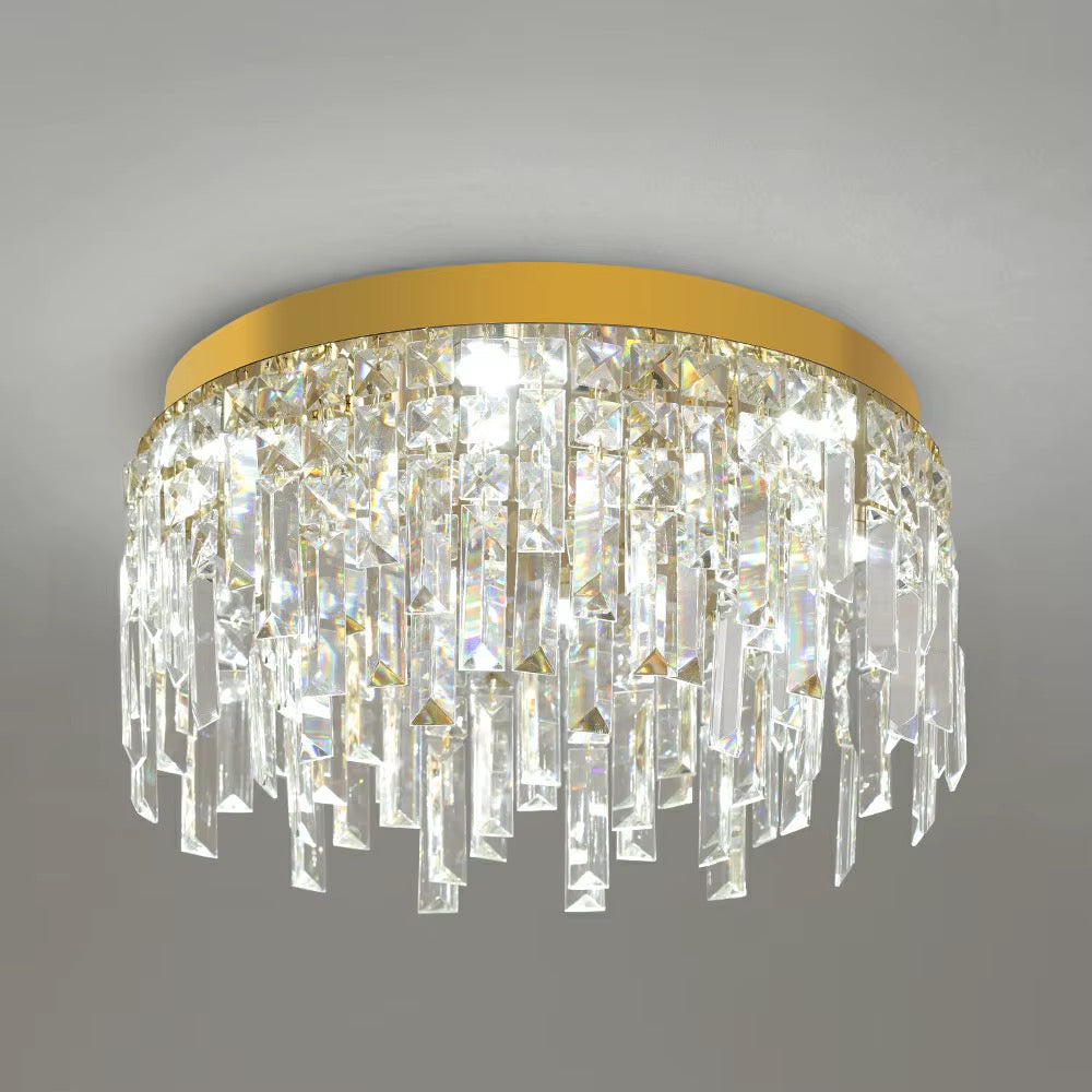 LED-Taklampa i Guld med Kristalldetaljer Ø40 cm – 30W
