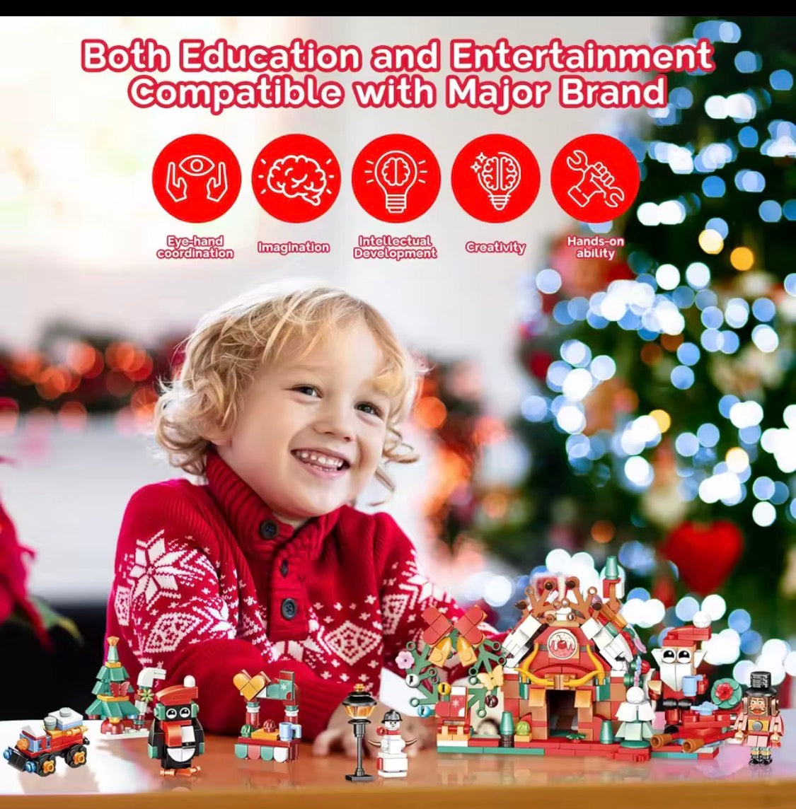 Jul Byggklossar Adventskalender – Kreativ Byggsats & Överraskningskalender för Barn & Vuxna