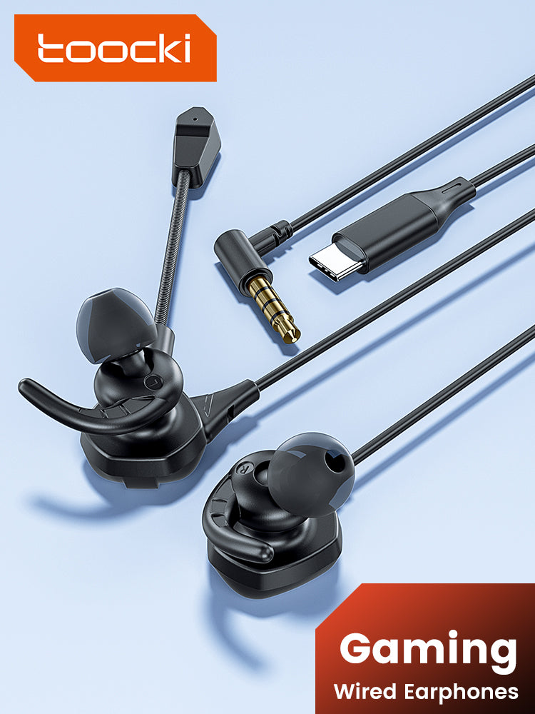 Toocki Wired Gaming Earphones with Mic - HiFi Sound 3.5mm