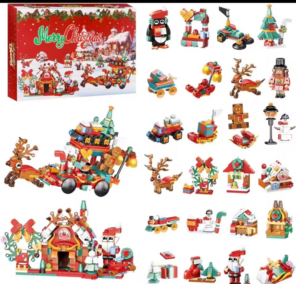 Jul Byggklossar Adventskalender – Kreativ Byggsats & Överraskningskalender för Barn & Vuxna