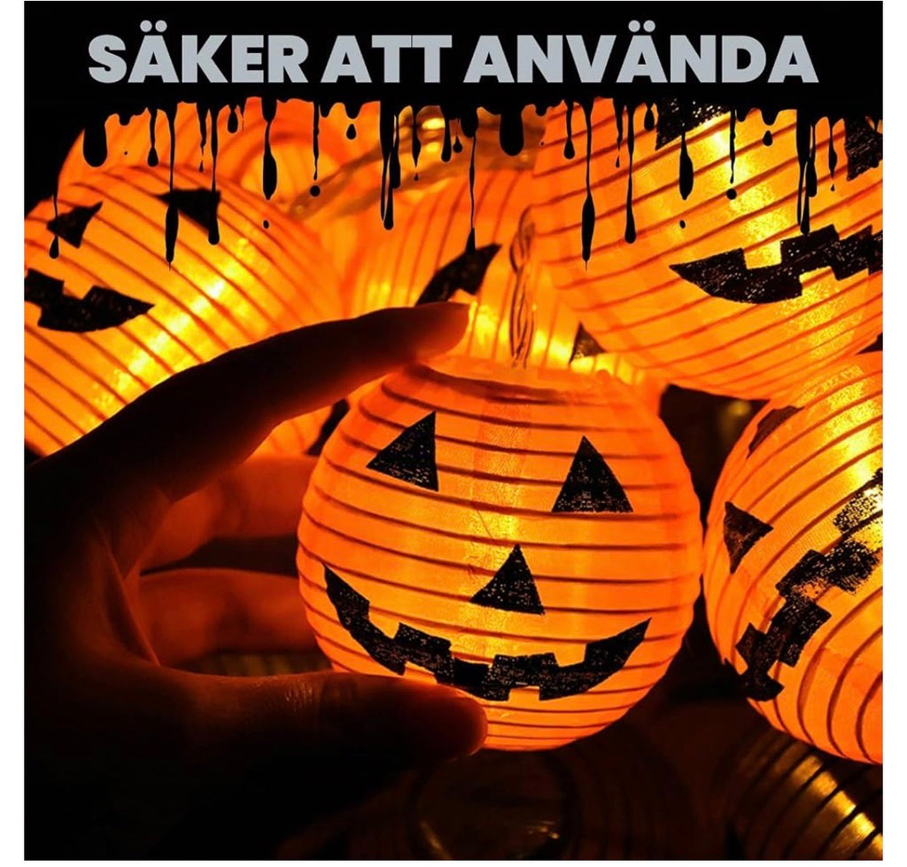 Halloween Utomhus LED-Ljusslinga med Pumpor (6 meter – 20 LED-Lykta IP65)