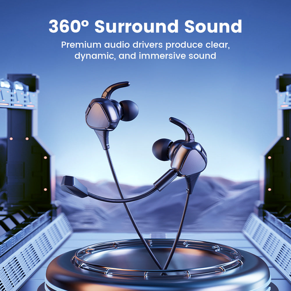 Toocki Wired Gaming Earphones with Mic - HiFi Sound 3.5mm