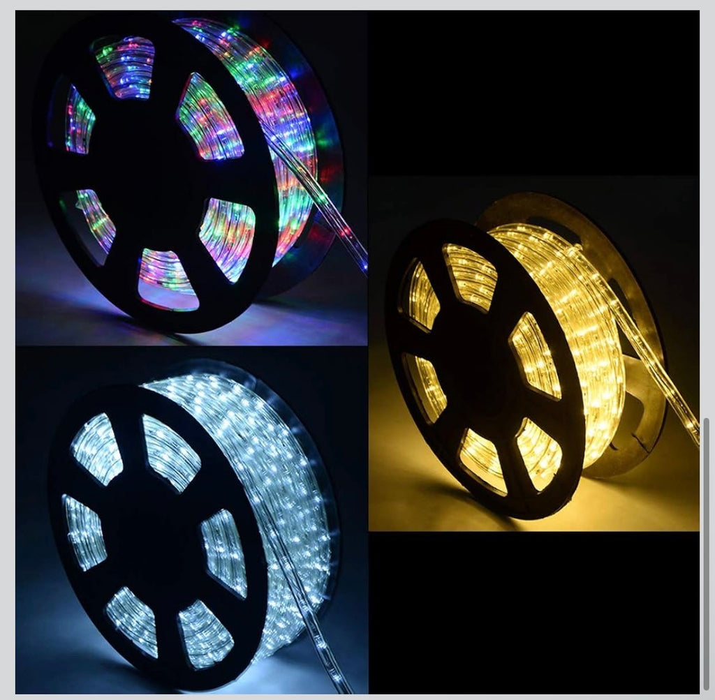 COSTWAY Vattentät LED-Ljusslang 10 Meter – 360 LED (Varmvitt Sken för Inne- & Utomhusbruk)