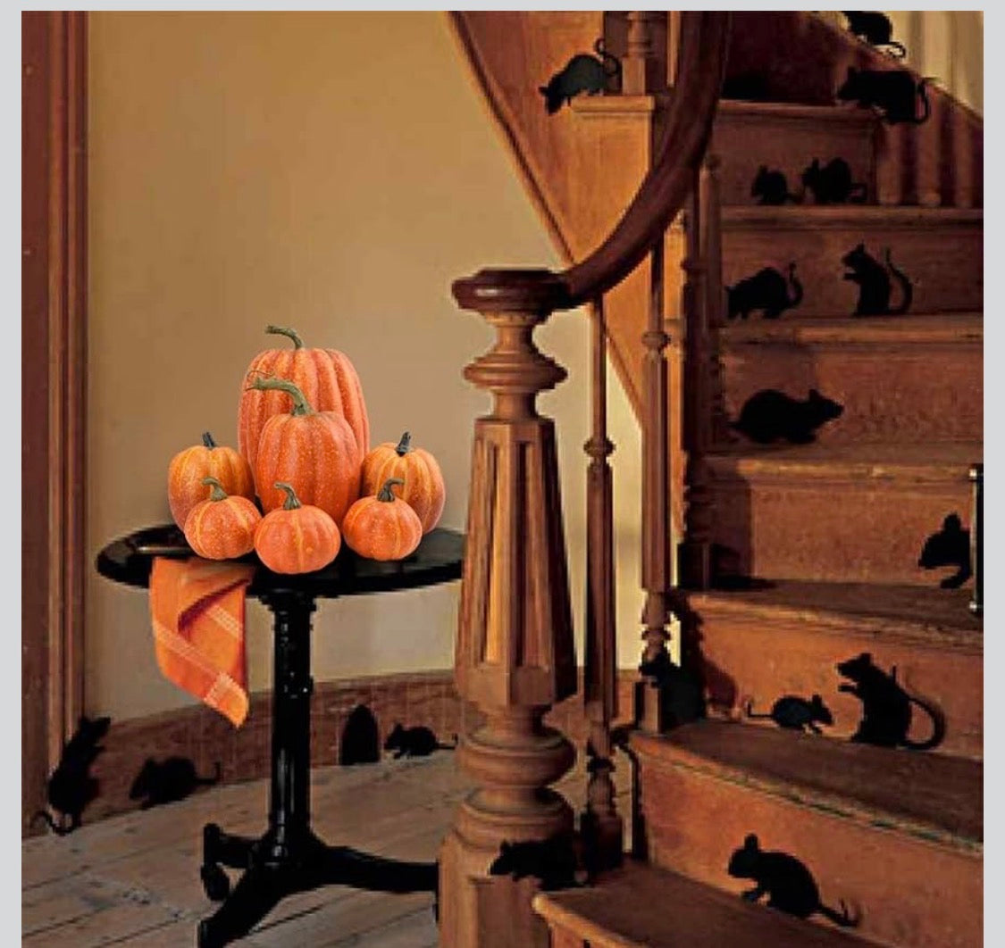 Konstgjorda Pumpor för Halloween & Höstdekoration – 7-Pack (Olika Storlekar)