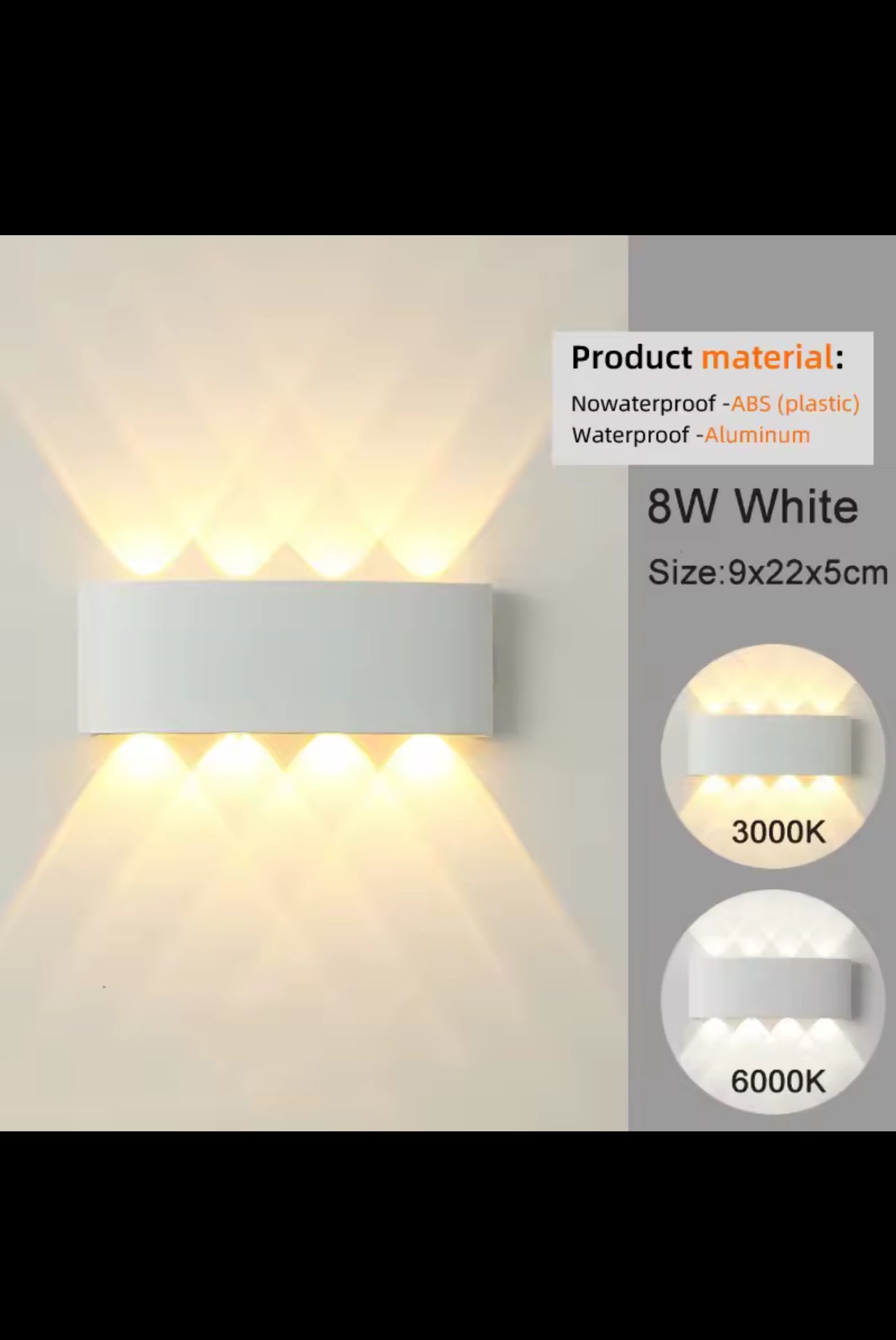 Modern Waterproof LED Wall Lamp