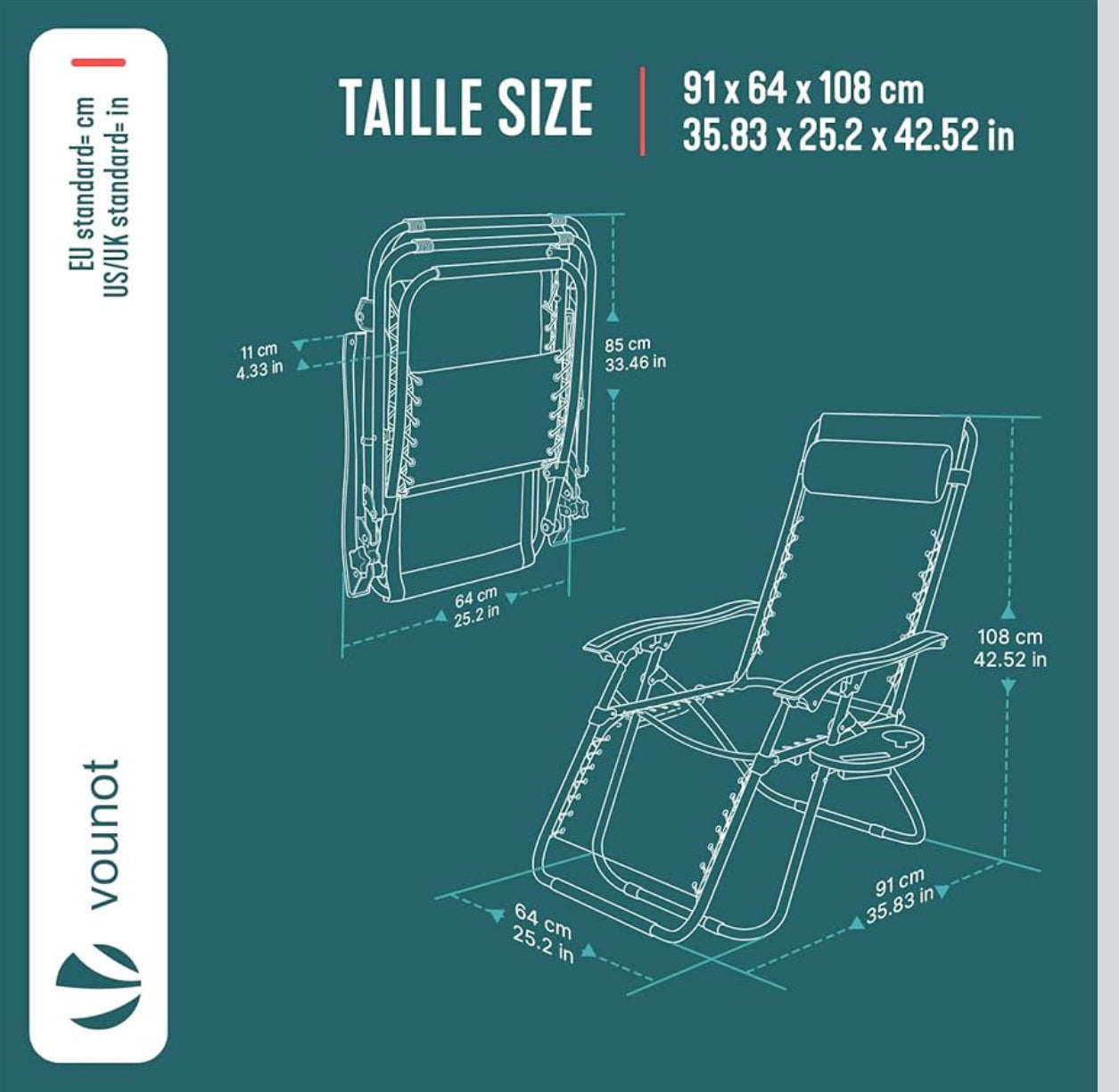 Zero Gravity Reclining Chair Set (2 pcs) – Premium Outdoor Relaxation