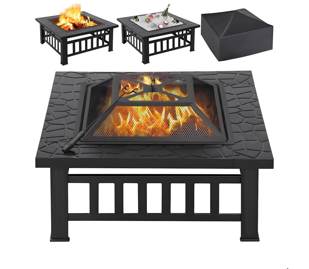 3-i-1 Eldstad, Grill & Bord – Lyx för Trädgården (Fri Frakt)
