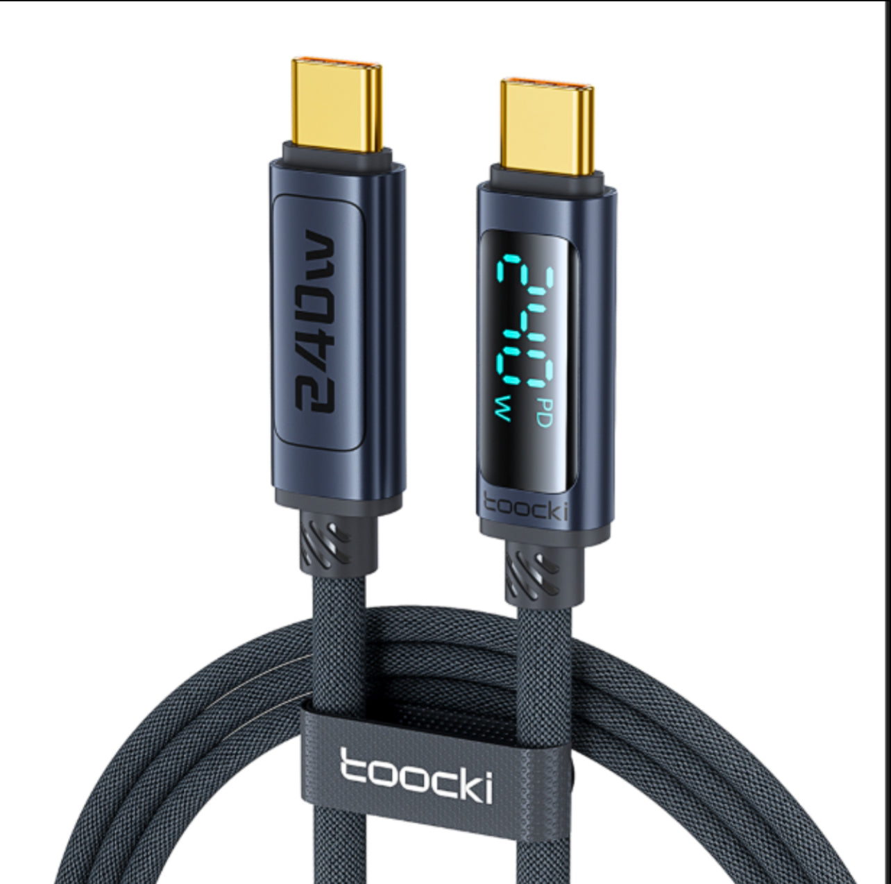 Toocki 240W USB-C till USB-C Kabel med Digital Display