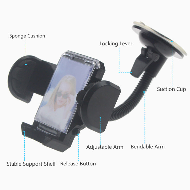 Mobilhållare för Bil 360° – Flexibel Arm & Sugkopp