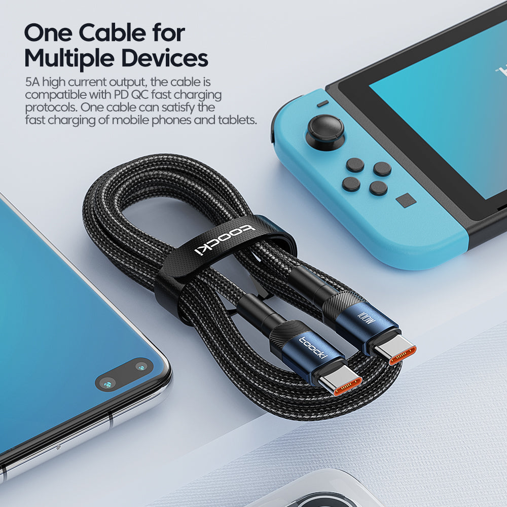 USB-C till USB-C Snabbladdningskabel 100W (2m) - Svart