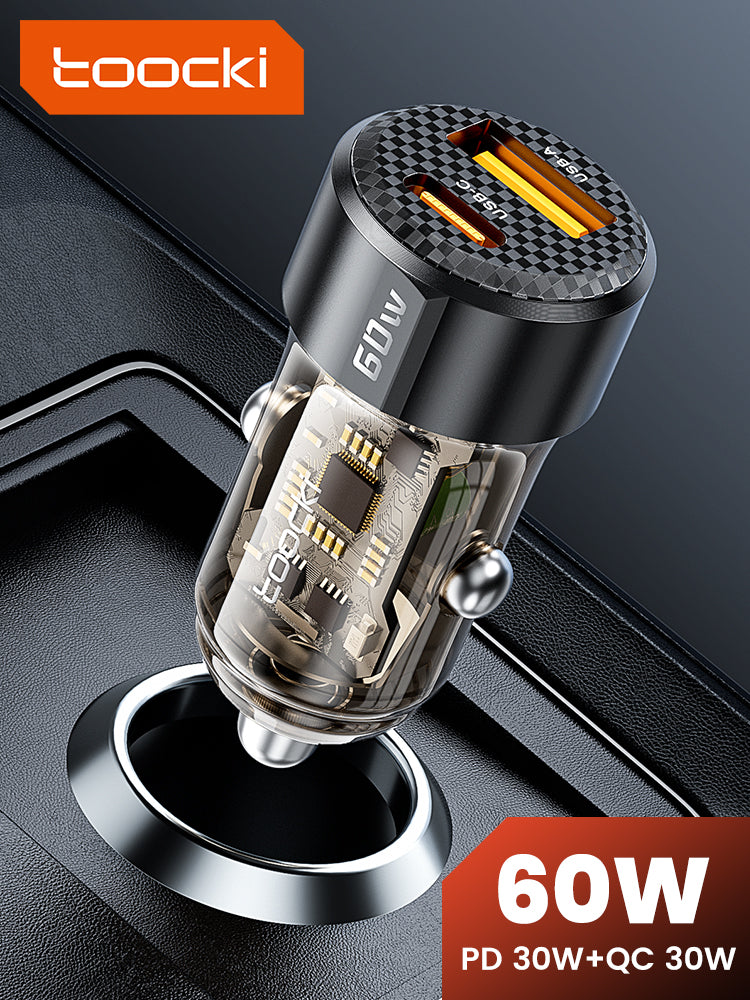 Snabb billaddare 60W (USB-C + USB-A) - Modell TCC60-LL01