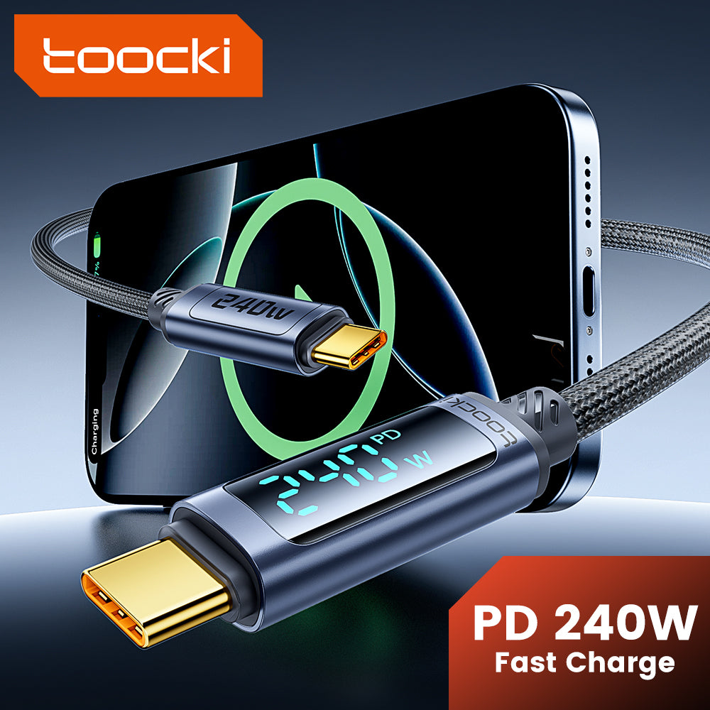 Toocki 240W USB-C till USB-C Kabel med Digital Display