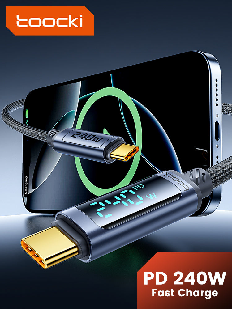 Toocki 240W USB-C till USB-C Kabel med Digital Display