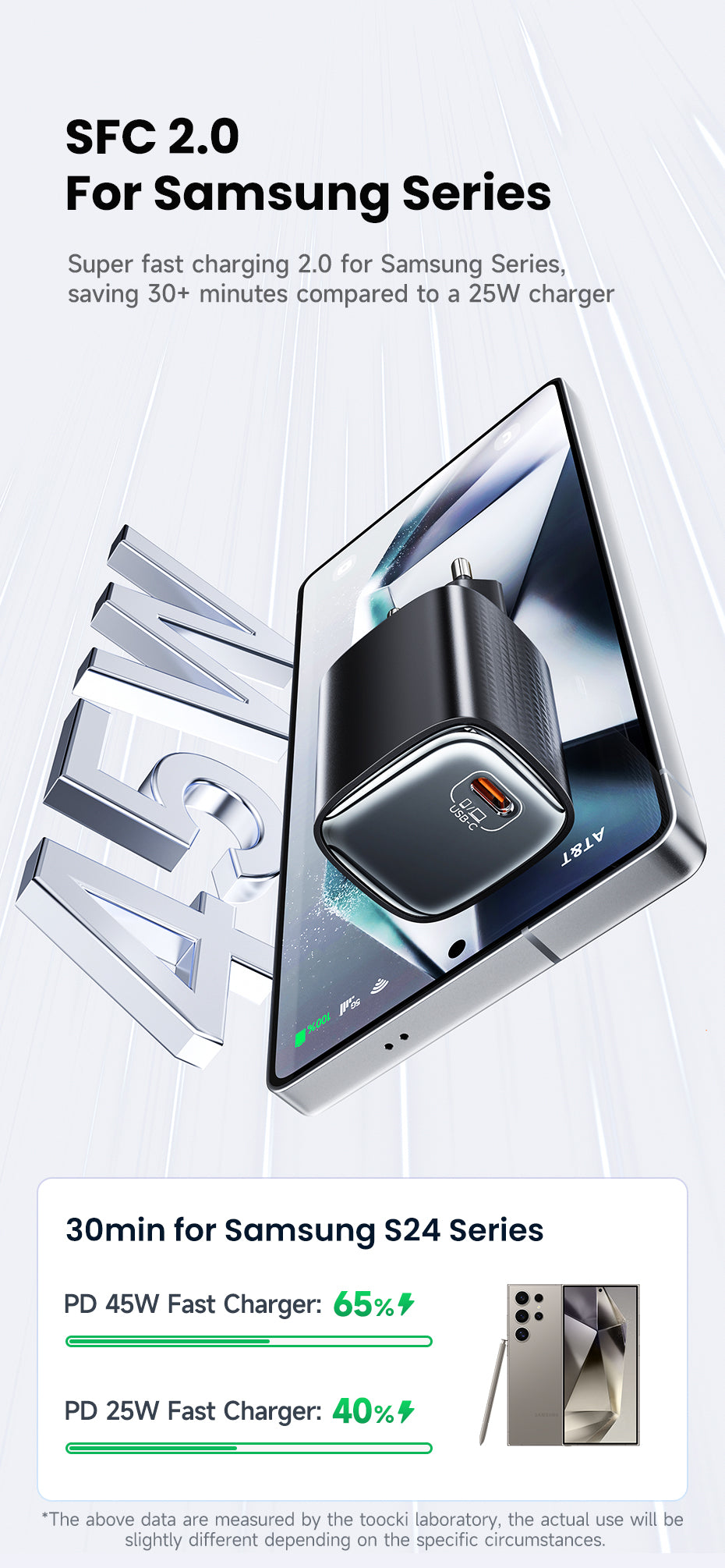 Toocki 45W USB-C Snabbladdare (GaN) - EU-kontakt