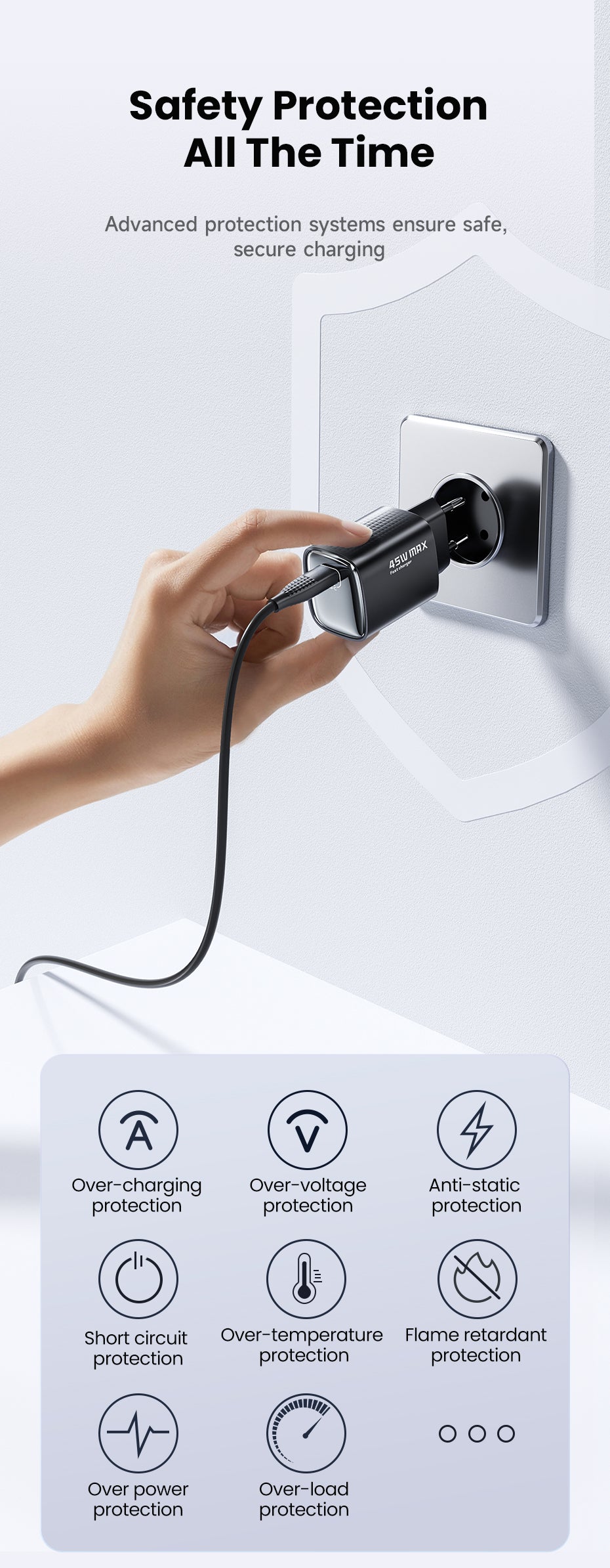 Toocki 45W USB-C Snabbladdare (GaN) - EU-kontakt
